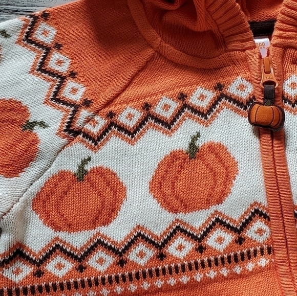 Pumpkin Zip Up Sweater Gymboree NWT - Picture 3 of 14